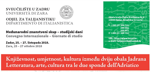 Međunarodni znanstveni skup "Književnost, umjetnost, kultura između dviju obala Jadrana"